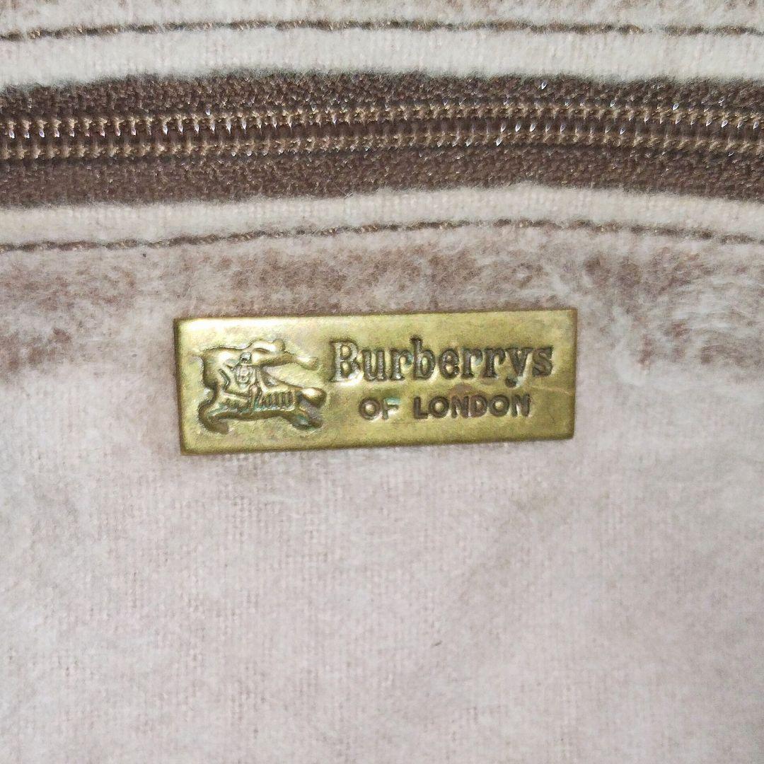 バーバリー ミニボストン ハンドバッグ ノバチェック PVC レザー ロゴ