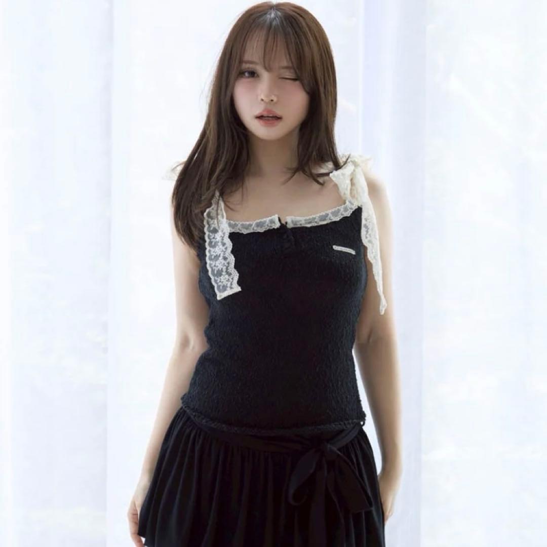 お値下げ不可　andmary Cotton ribbon tank