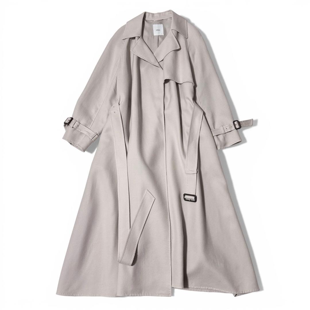 極美品✨️￥15万　22AW　エブール　ライトリバートレンチ コート　アイボリー