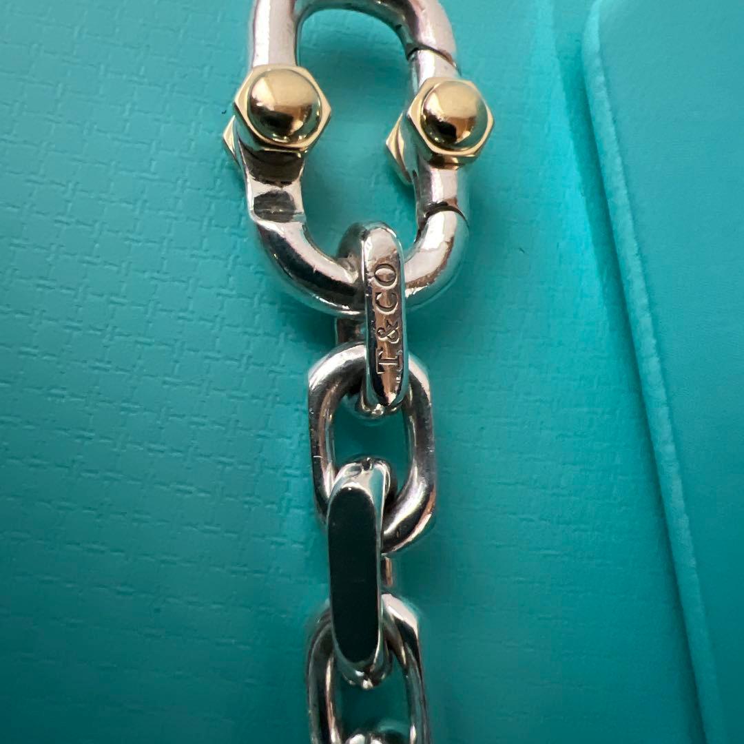 Tiffany ＆ Coメイカーズワイドチェーンブレスレット シルバー×ゴールド