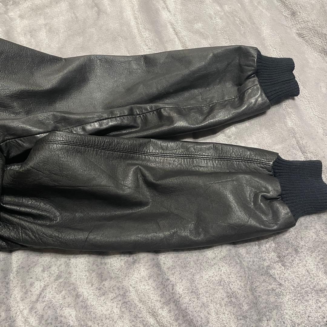 古着　６０−７０s 本革　ライダース　レザージャケット　ブラック　LL 黒