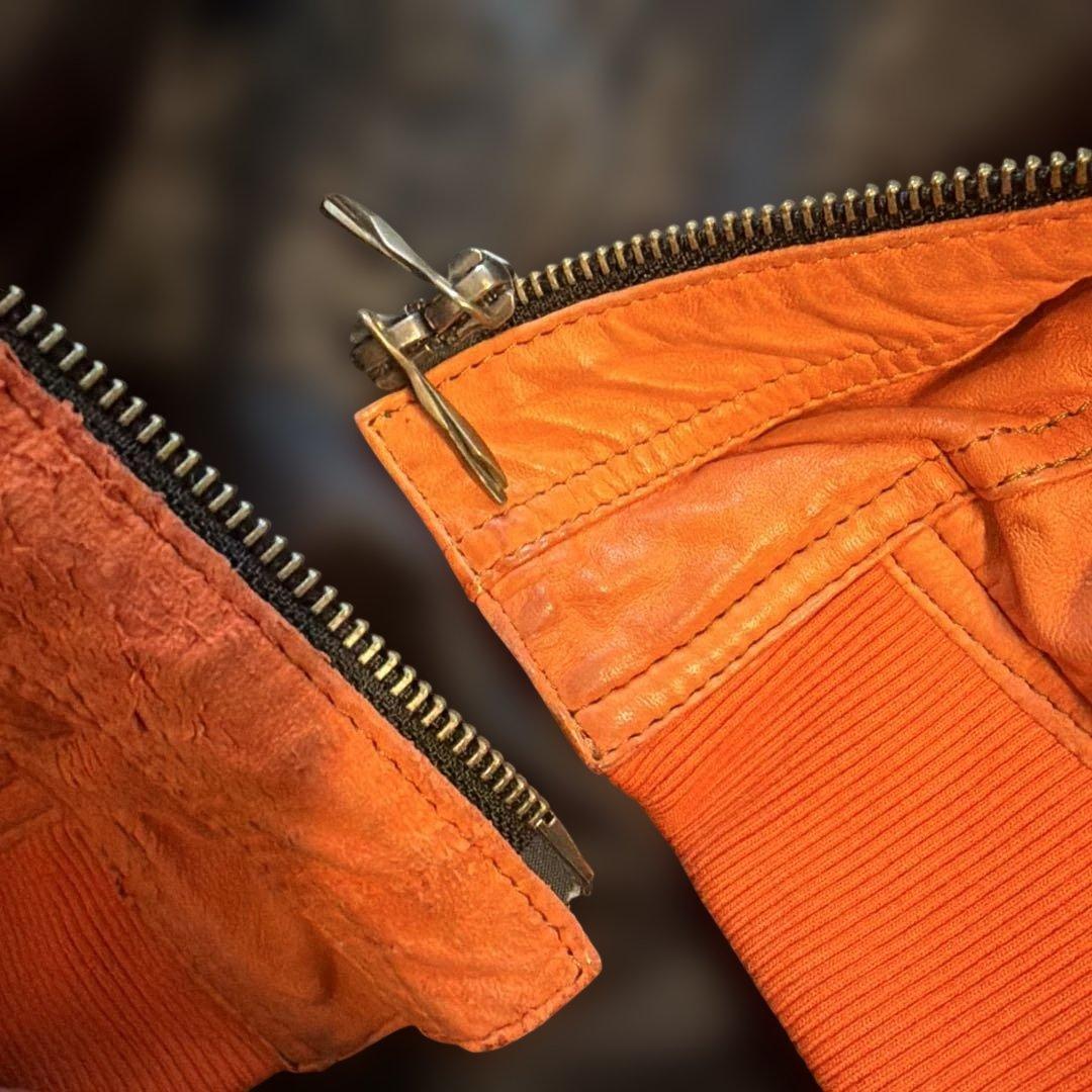 14th addiction レザージャケット　グランジ加工　ダブルジップ