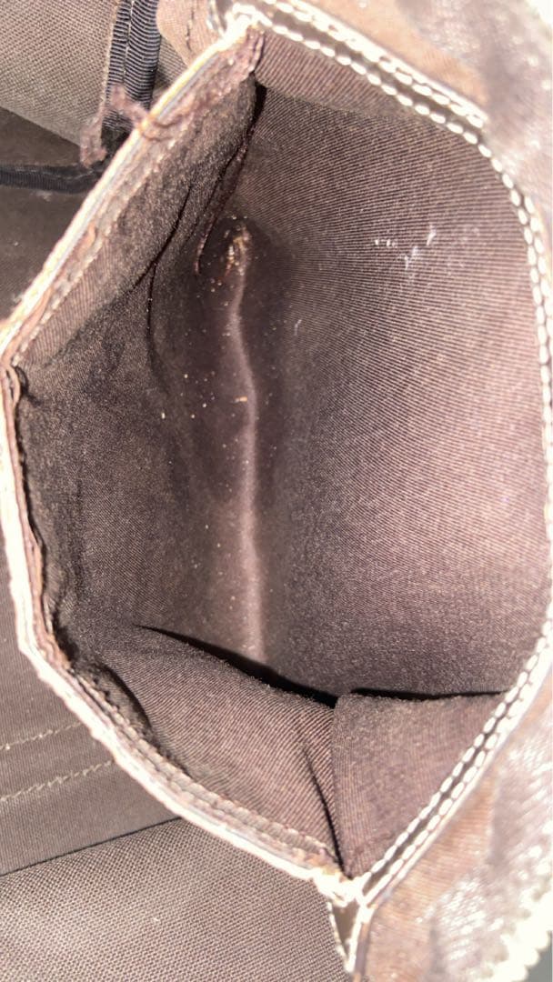 まあ　GUCCI ボストンバッグ　ハンドバッグ　GG PVC レザブラウン　ロゴ