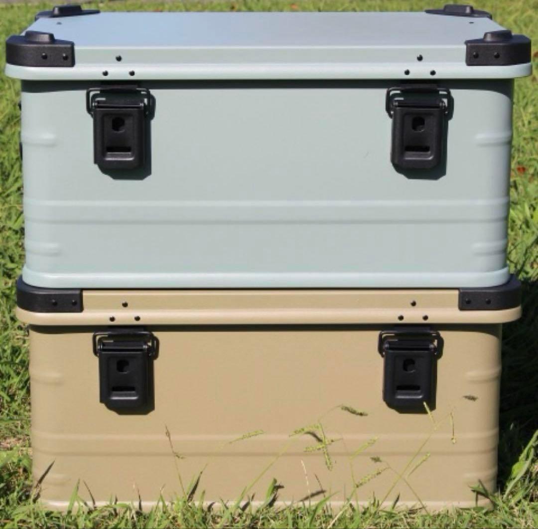アースカラー アルミコンテナボックス ４９Ｌ ガレージ収納 キャンプギア収納