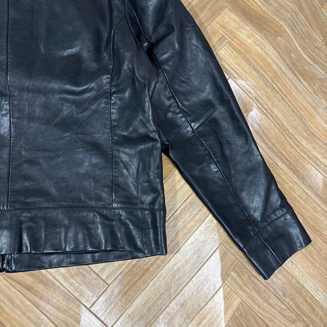00s OLD GAP レザージャケット レディースL ジップアップ ブラック