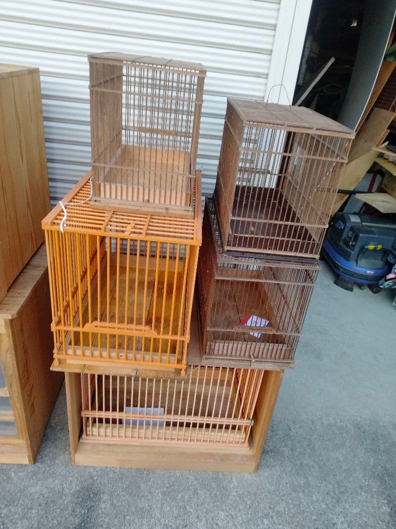 引き取り限定　メジロかごセット 大中小 付属品付き