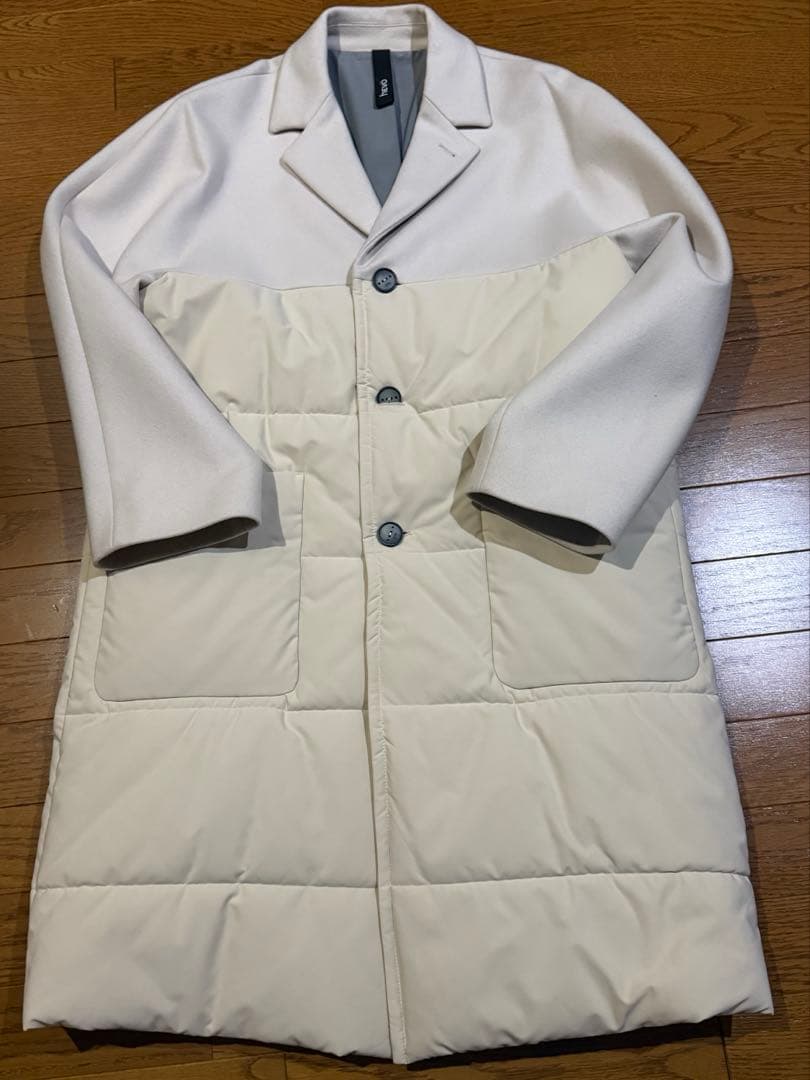 Hevo イーヴォ ウールダウン チェスターコート 46アイボリー