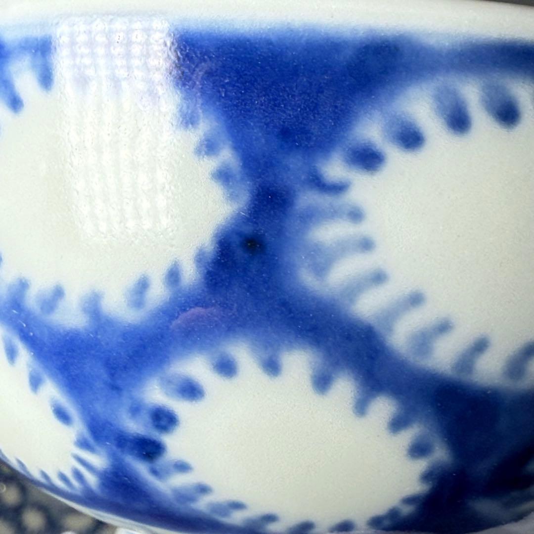 古伊万里　染付雪輪文蓋茶碗　六客　江戸時代後期　品格　可愛らしい器　料理屋