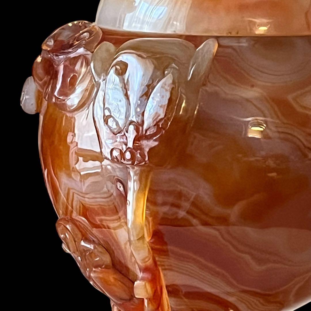 瑪瑙　メノウ瓶 天然瑪瑙　厄除け置物　中国伝統工芸 大型