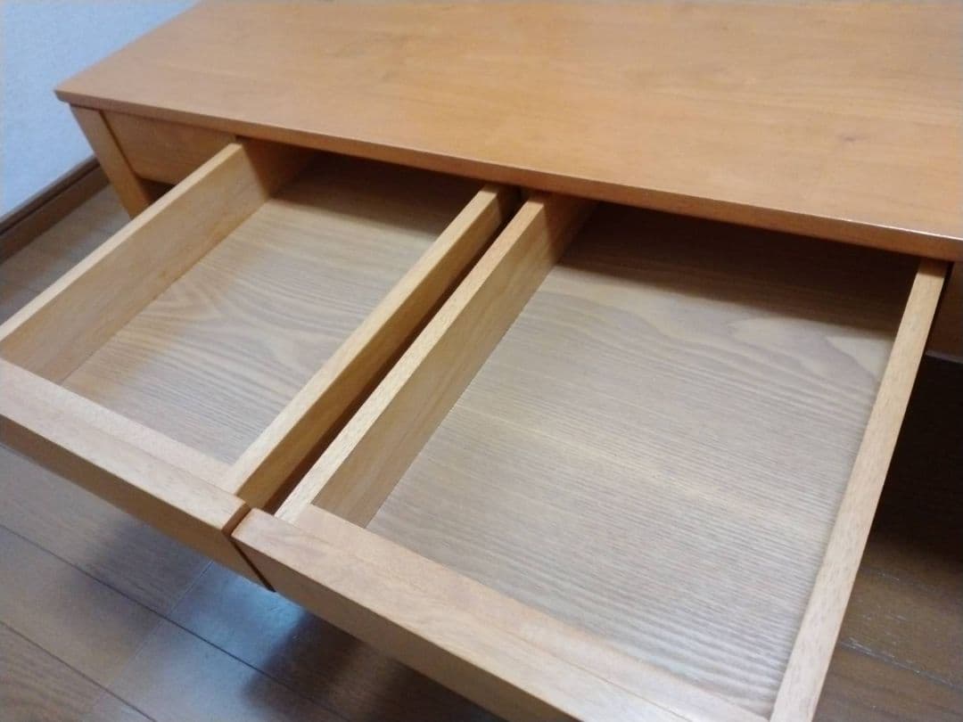 12/13までの出品！木製センターテーブル 引き出し2つ付き