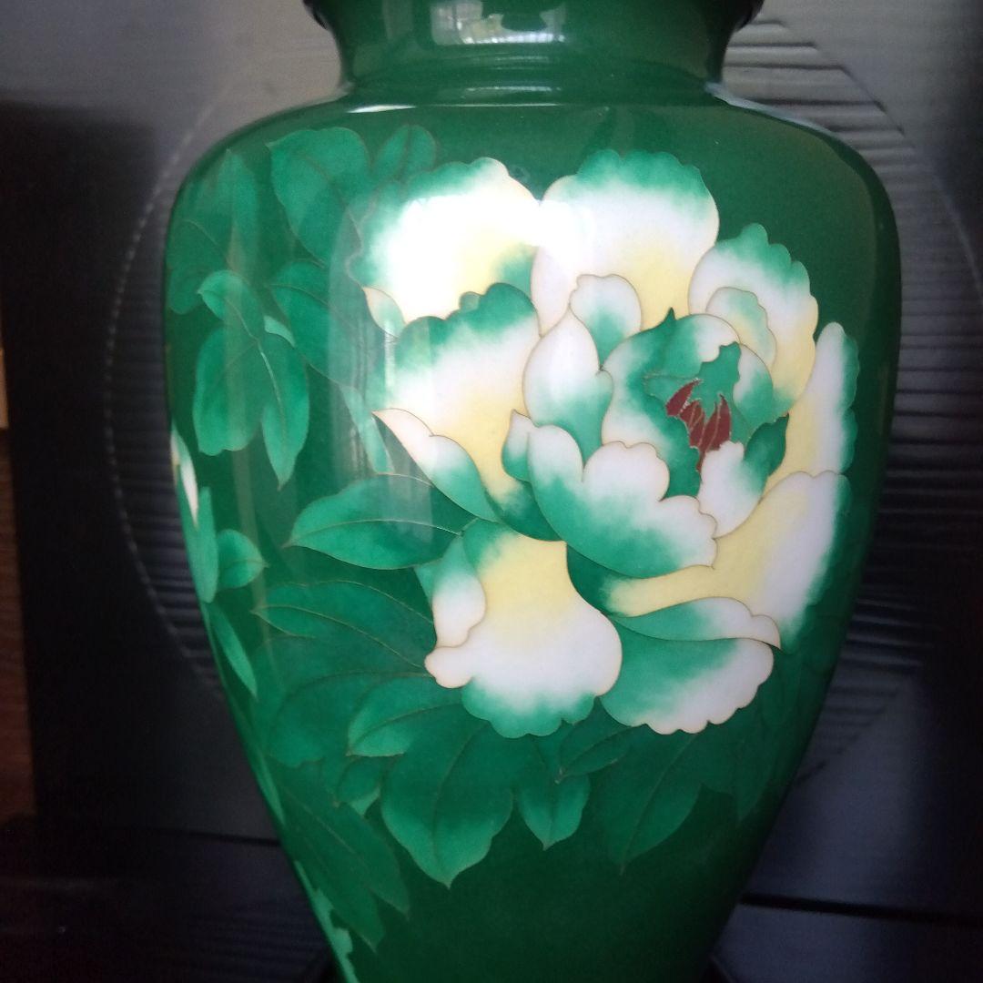 有線七宝焼の花瓶台付き