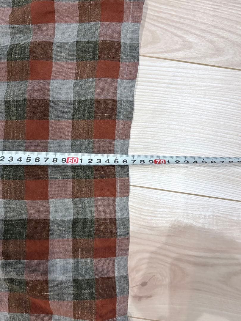 50s 60s コットン　(レーヨン混？) チェック　ビンテージ　 開襟シャツ