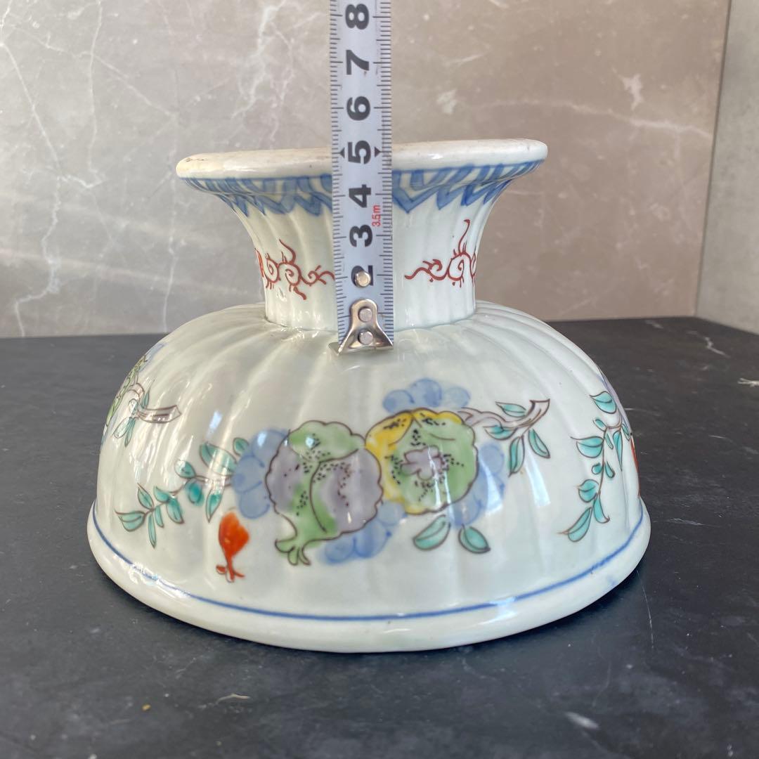 カケヒビなし古伊万里　杯洗　盃洗　色絵杯洗　陶芸　年代物