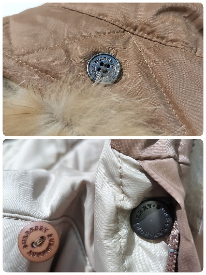 バーバリー ロンドン　ダウンライナー付き ロング コート フォックスファー　44
