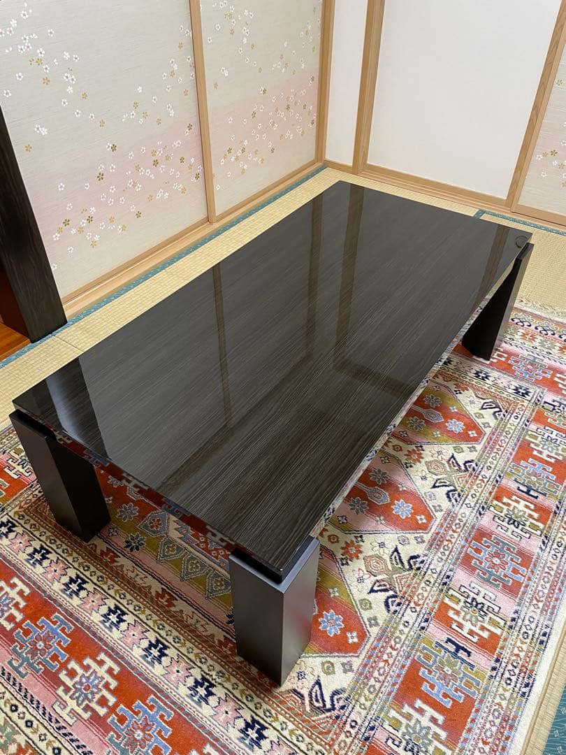 【新品未使用】 高級リビングテーブル ブラック鏡面 UV塗装