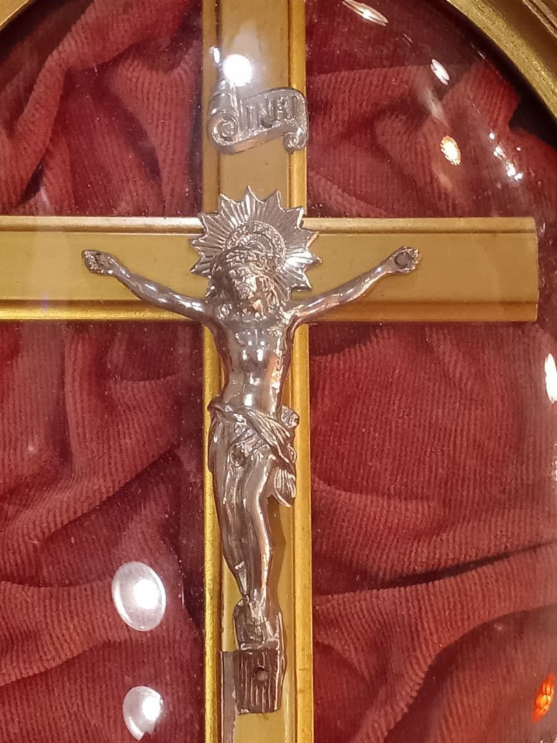 フランス　アンティーク　キリスト像　オブジェ　メダイヨン