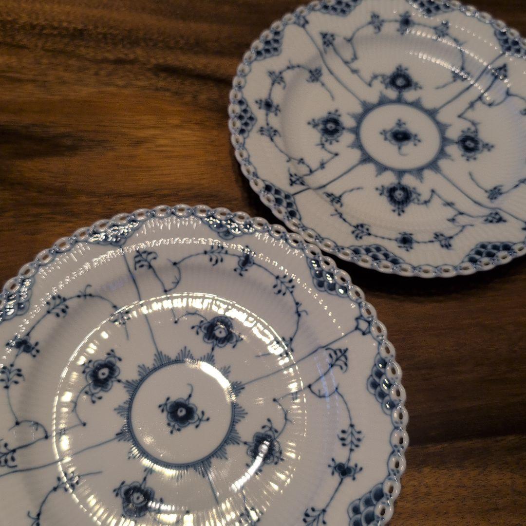 ロイヤルコペンハーゲン ブルーフルデッドフルレース2枚セット(25cm)