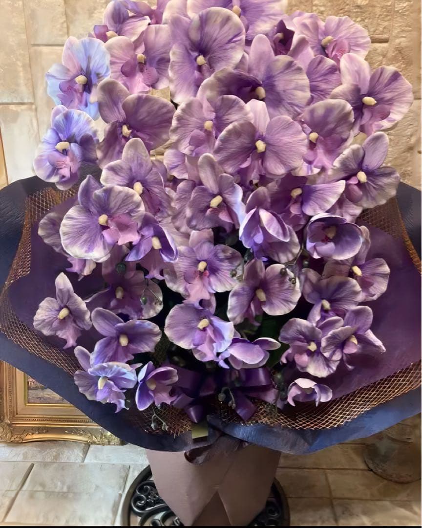 光触媒　人工観葉植物　ウォールグリーン　フェイクグリーン　胡蝶蘭8056