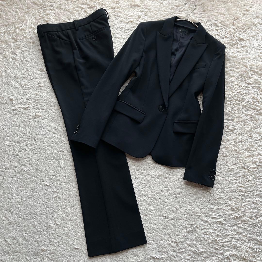セオリー パンツスーツ セットアップ ブラック ビジネス リクルート 上M 下L