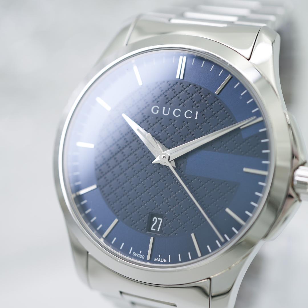 【稼働】GUCCI 126.4 Gタイムレス メンズ ネイビー文字盤 腕時計