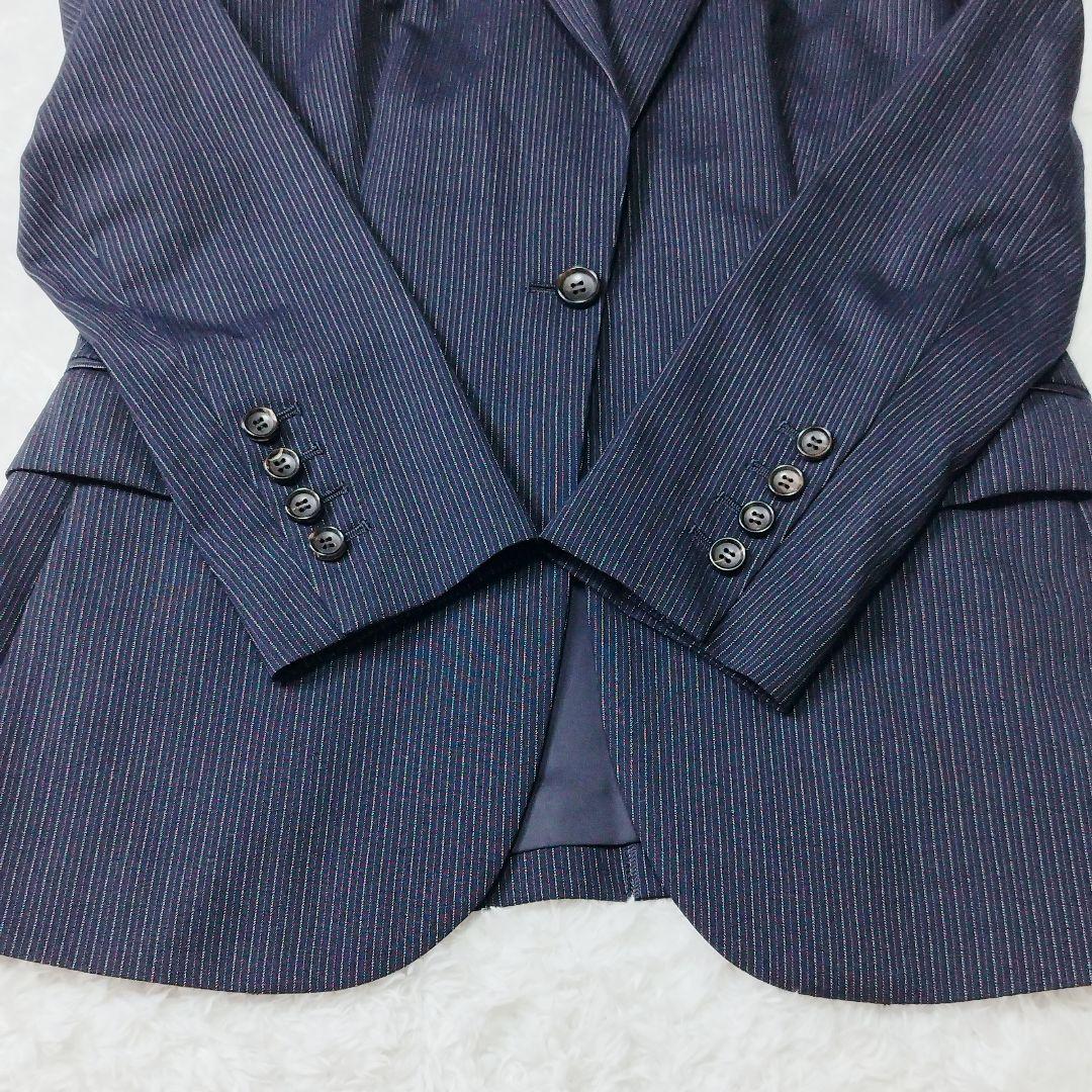【極美品】セオリーリュクス パンツ スーツ セットアップ ネイビー ストライプ