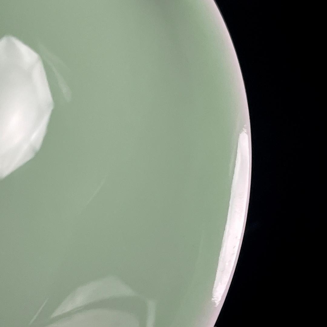 唐物 松緑釉碗 大清康煕年製 款 中国美術 古玩 SN38