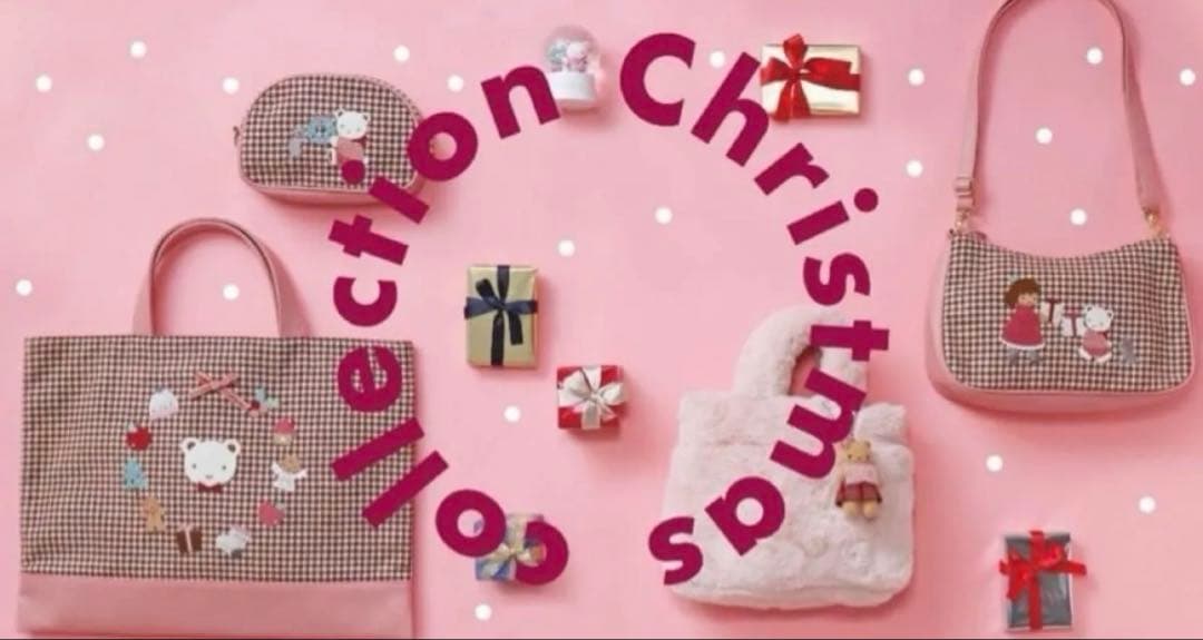 新品ファミリア　デニムバッグ　ピンク　クリスマス　ホリデー トートバッグ