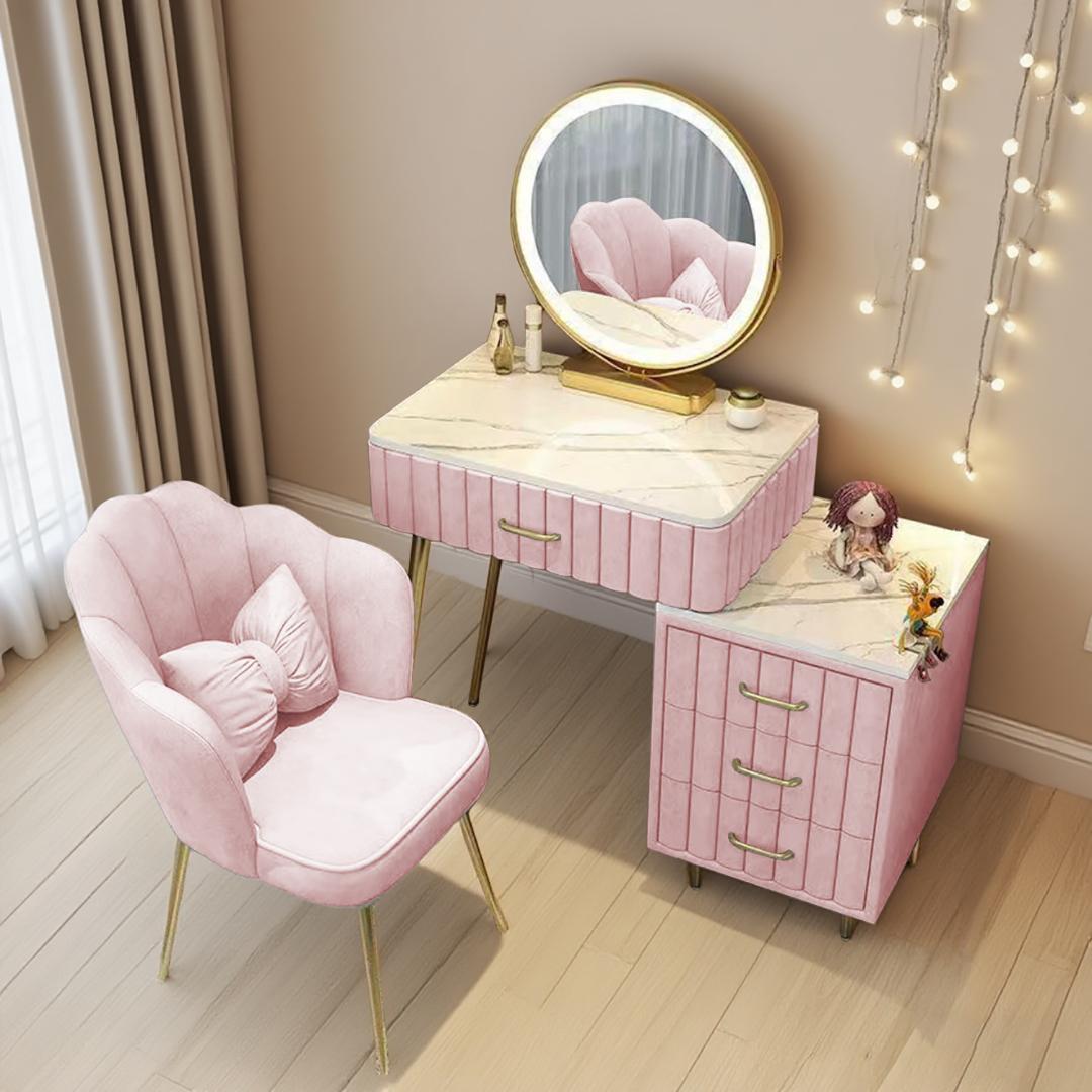 ピンクのドレッサー 60cm デスクのみ訳あり品　実物写真あり 108-60-②