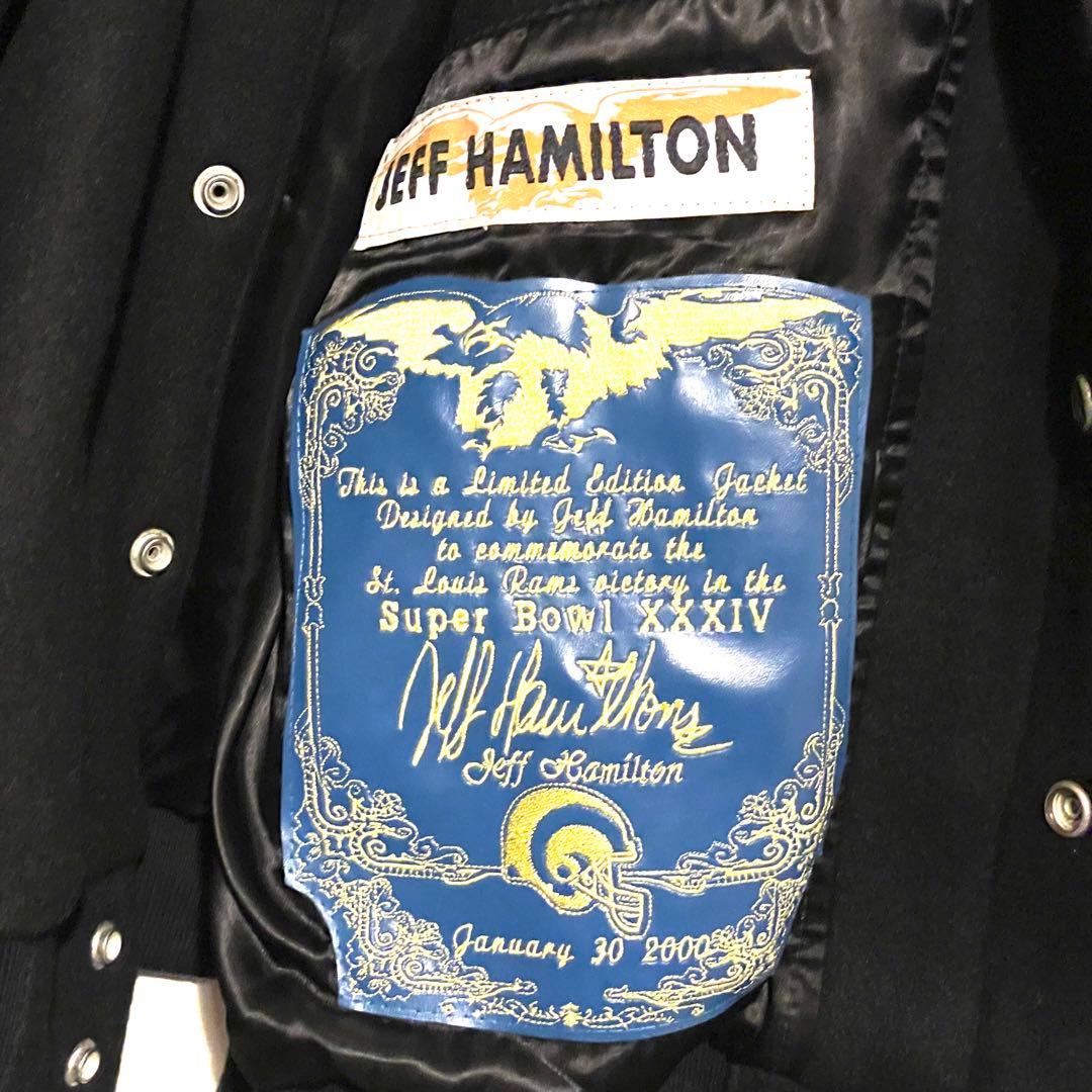 ゲームブルゾン 2XL アメフト 背面ビッグ刺繍 ワッペン アーム切替 ウール