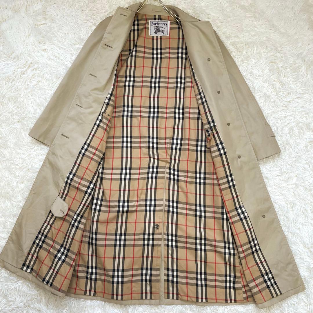 バーバリー ステンカラーコート ノバチェック ロング ヴィンテージ ベージュ