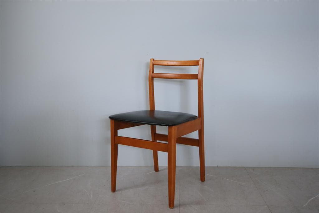 英国ヴィンテージチーク古木ダイニングチェア/椅子イス/モダン(92-183-2)