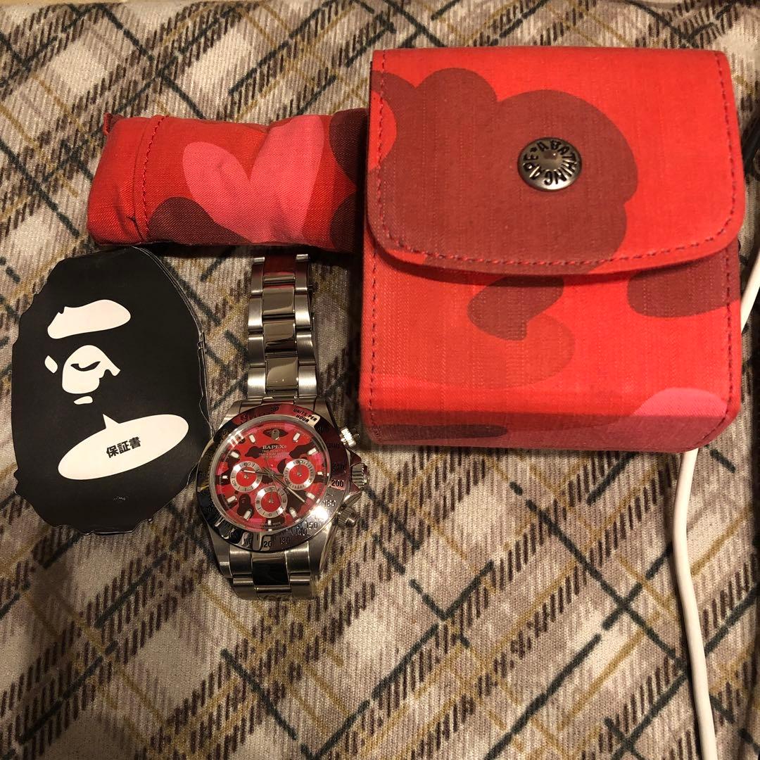 BAPE BAPEX レッド カモフラージュ 金属ベルト