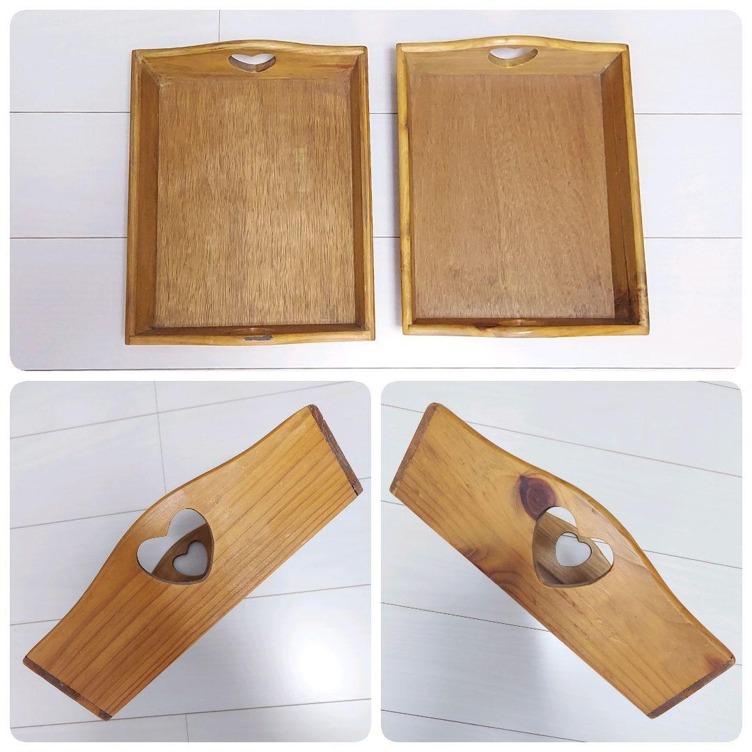 木製　ハート　ウッドプレート　引出し　トレー　２点セット