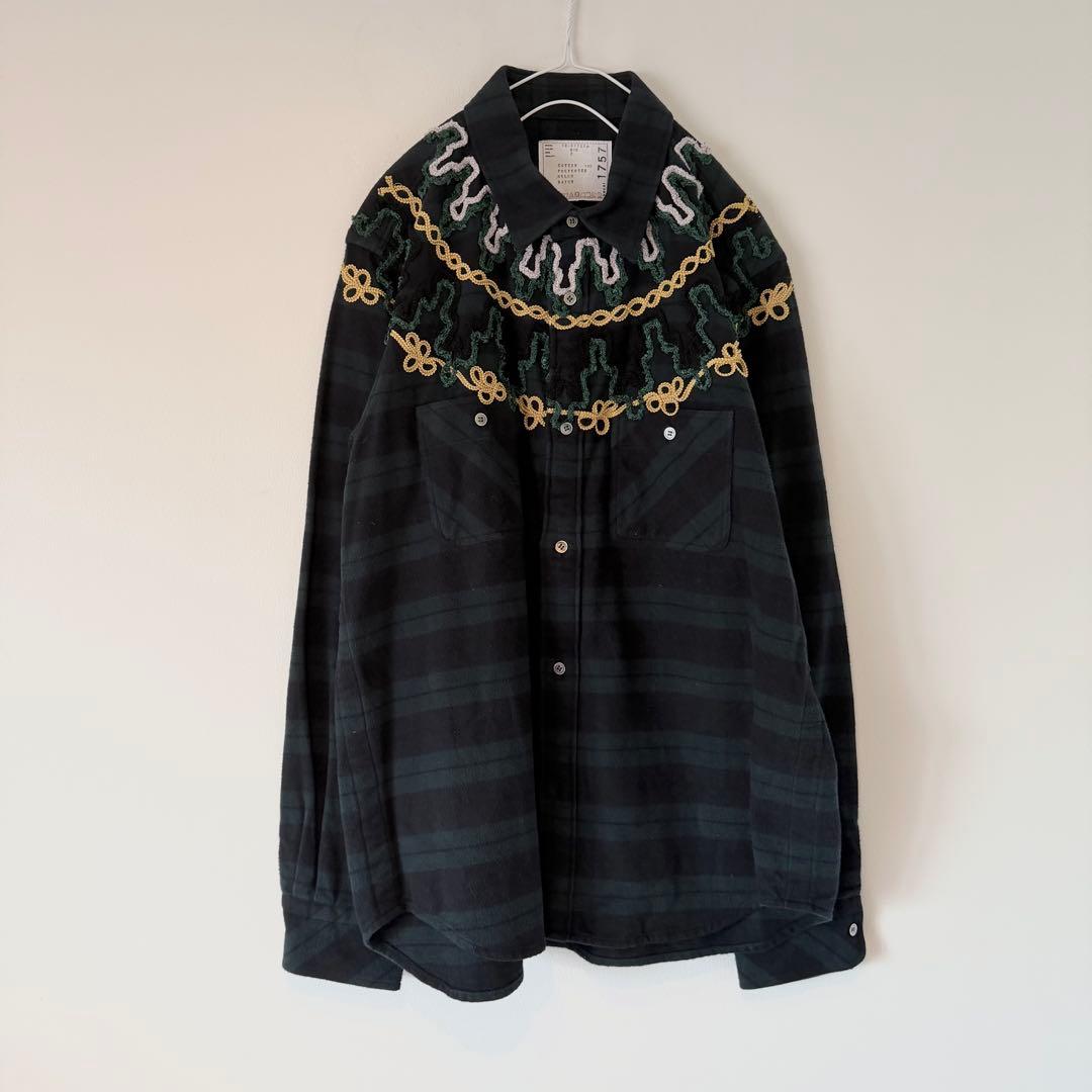 sacai サカイ 18AW Embroidery Check Shirt 2