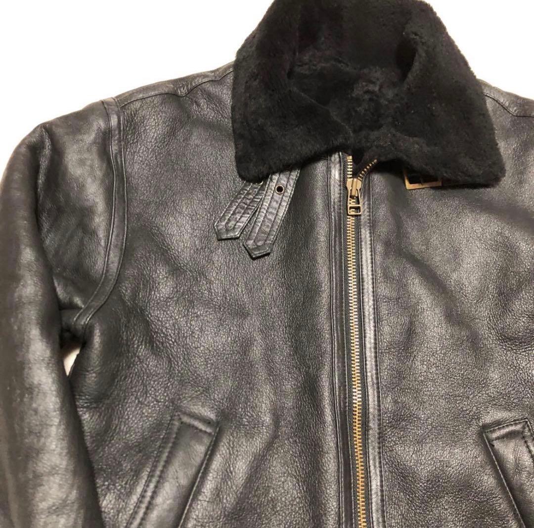 【即日発送】美品　本革　ムートン　ボア B-3 フライトジャケット　レザー　羊革
