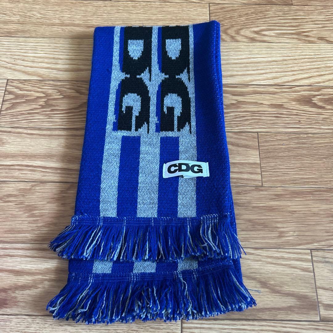 CDG 青 ストライプ ロゴ マフラー