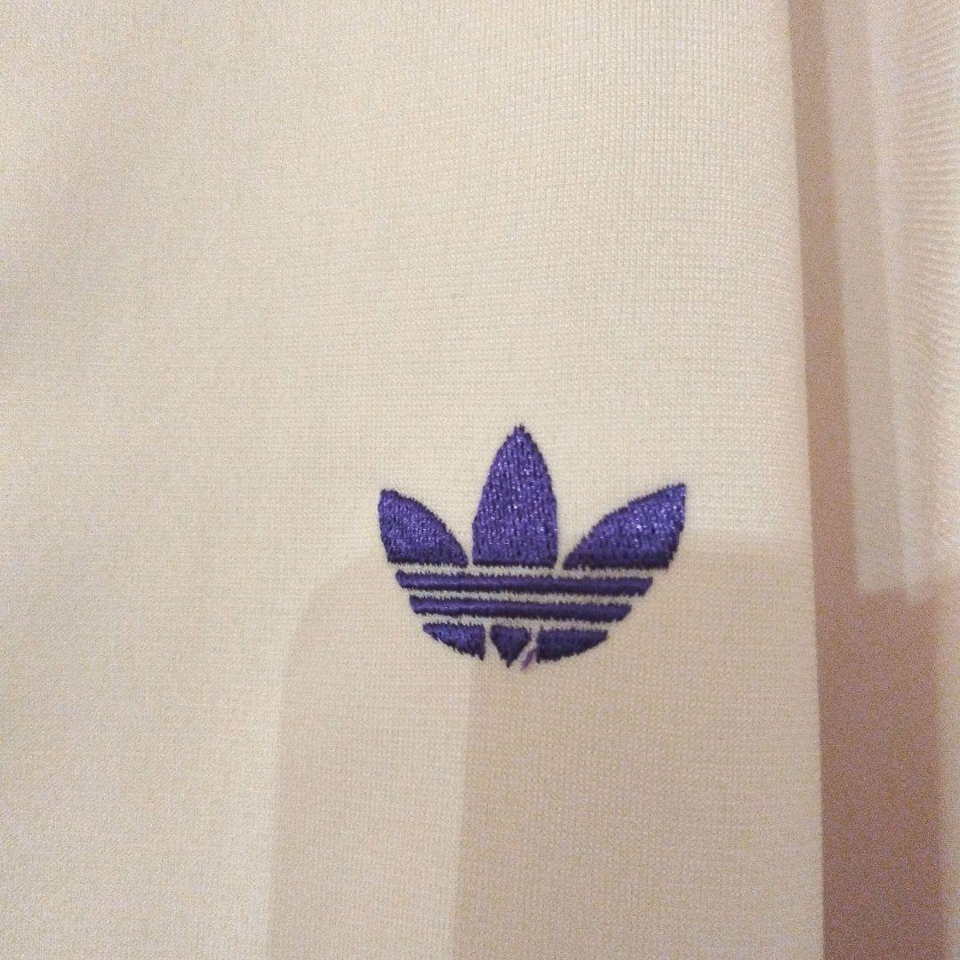 adidas トラックジャケット　ホワイト　パープル　 S