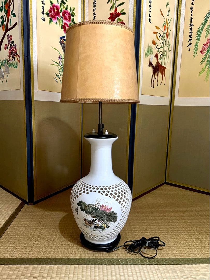 フロアスタンド ライト 陶器 インテリア 中国 ランプ