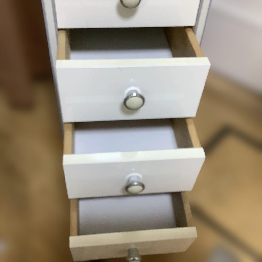 昭和レトロ　スリムチェスト　隙間収納　整理タンス　スリム整理棚　10段　ホワイト