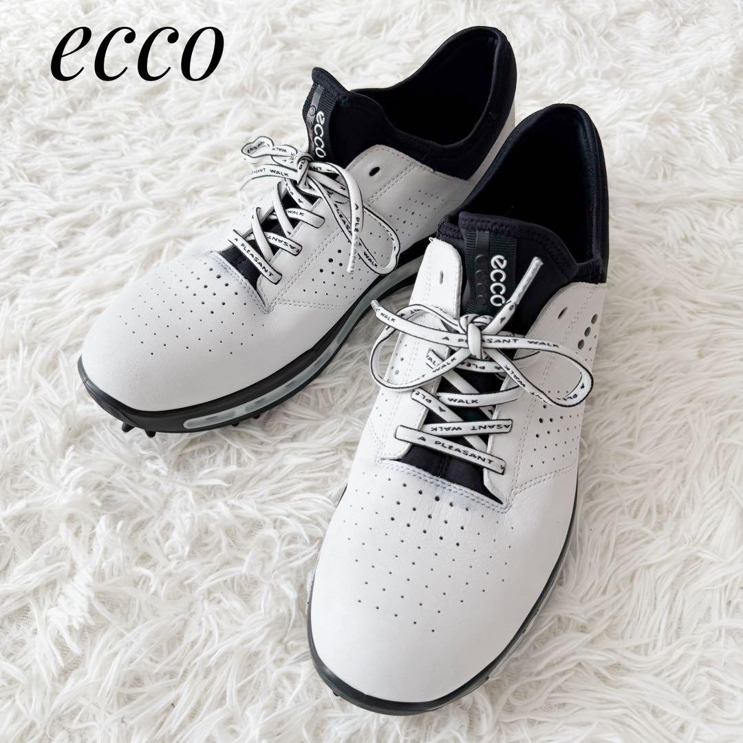 ECCOエコー ゴアテックス ゴルフシューズ ホワイト/ブラック 27.5cm
