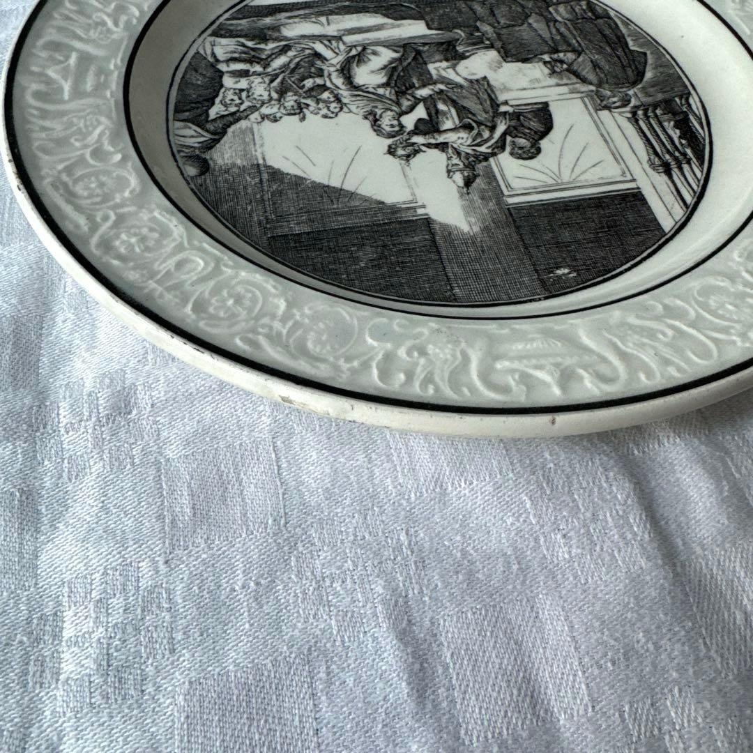 フランスアンティーク　ショワジールロワ　グリザイユ　デザートプレート　平皿