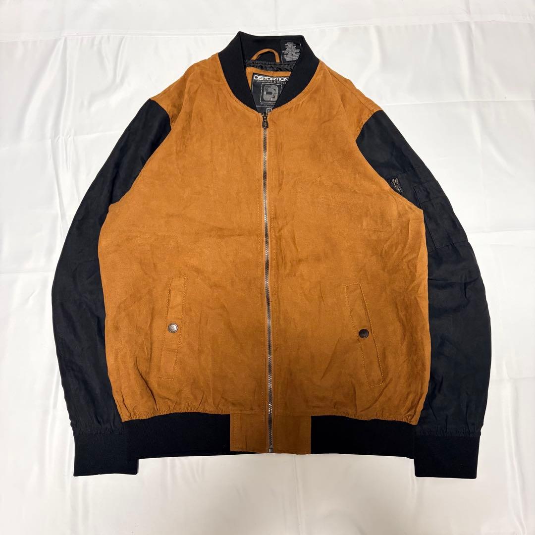 90s ボンバージャケット MA-1 スウェード 短丈 シティボーイ 古着