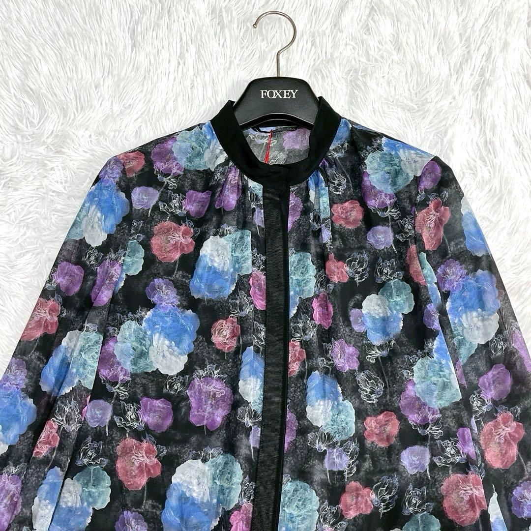 新品タグ付★VIVIENNE TAM★花柄 フラワー シャツワンピース 透け感