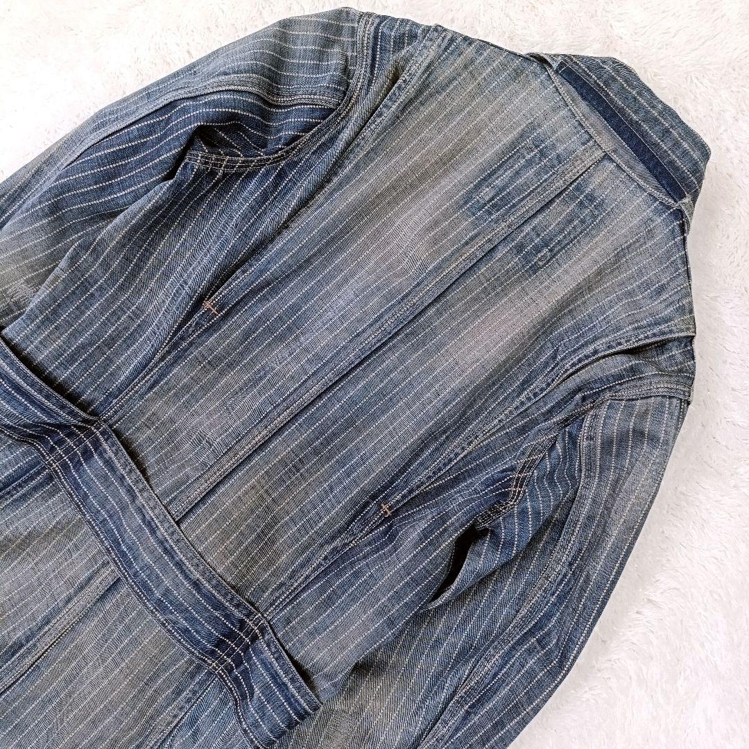 RRL USA製 ウォバッシュワークトレンチコート デニム ストライプ O07