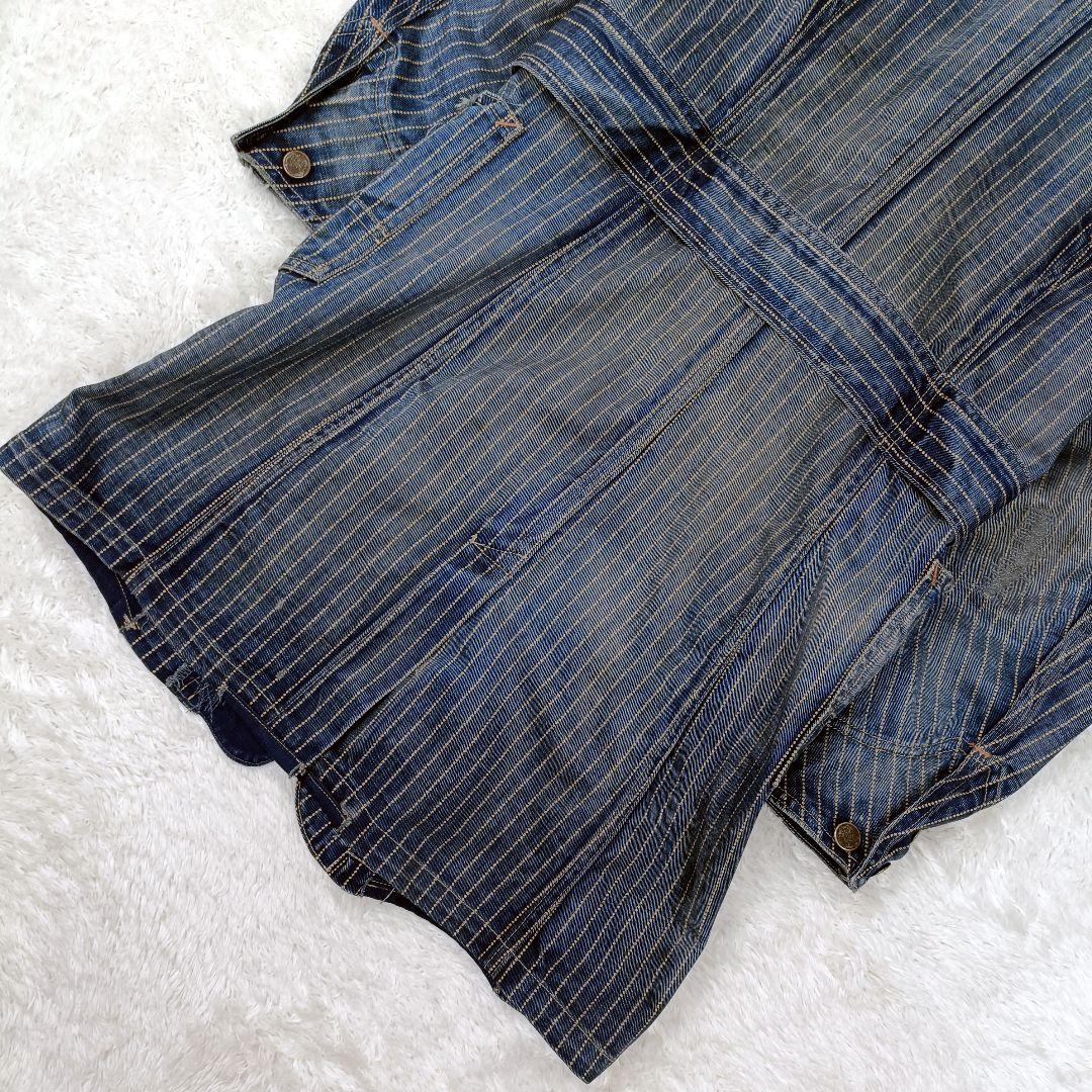 RRL USA製 ウォバッシュワークトレンチコート デニム ストライプ O07
