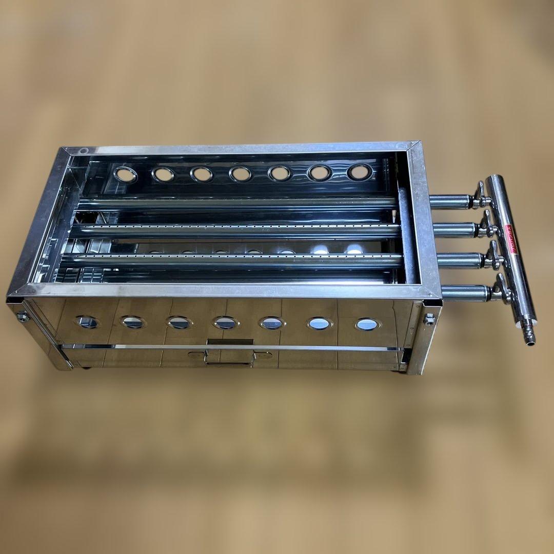 ステンレス製四本パイプ焼台〔小） ＬＰガス 業務用
