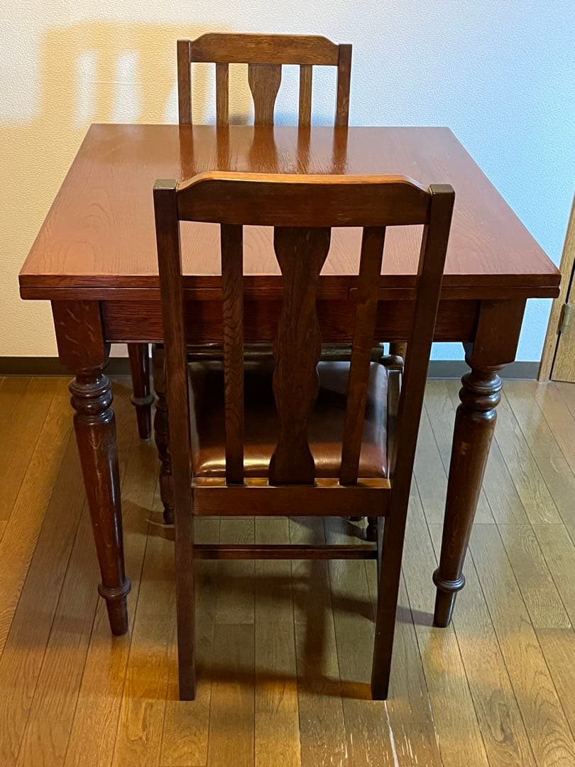 英国アンティーク レプリカ ダイニング テーブル 伸長式 エクステンション 木製