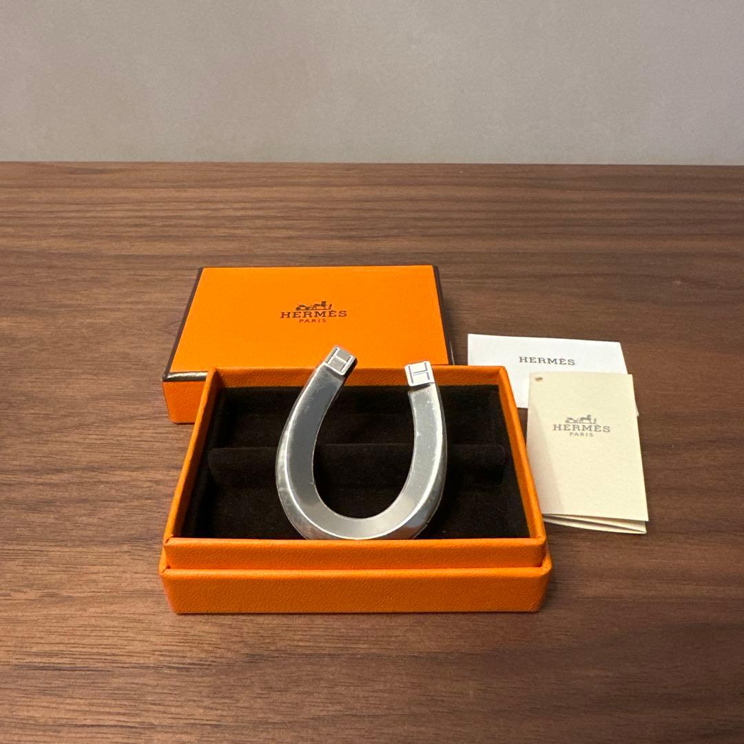 【美品】HERMES ステンレススチール マネークリップ