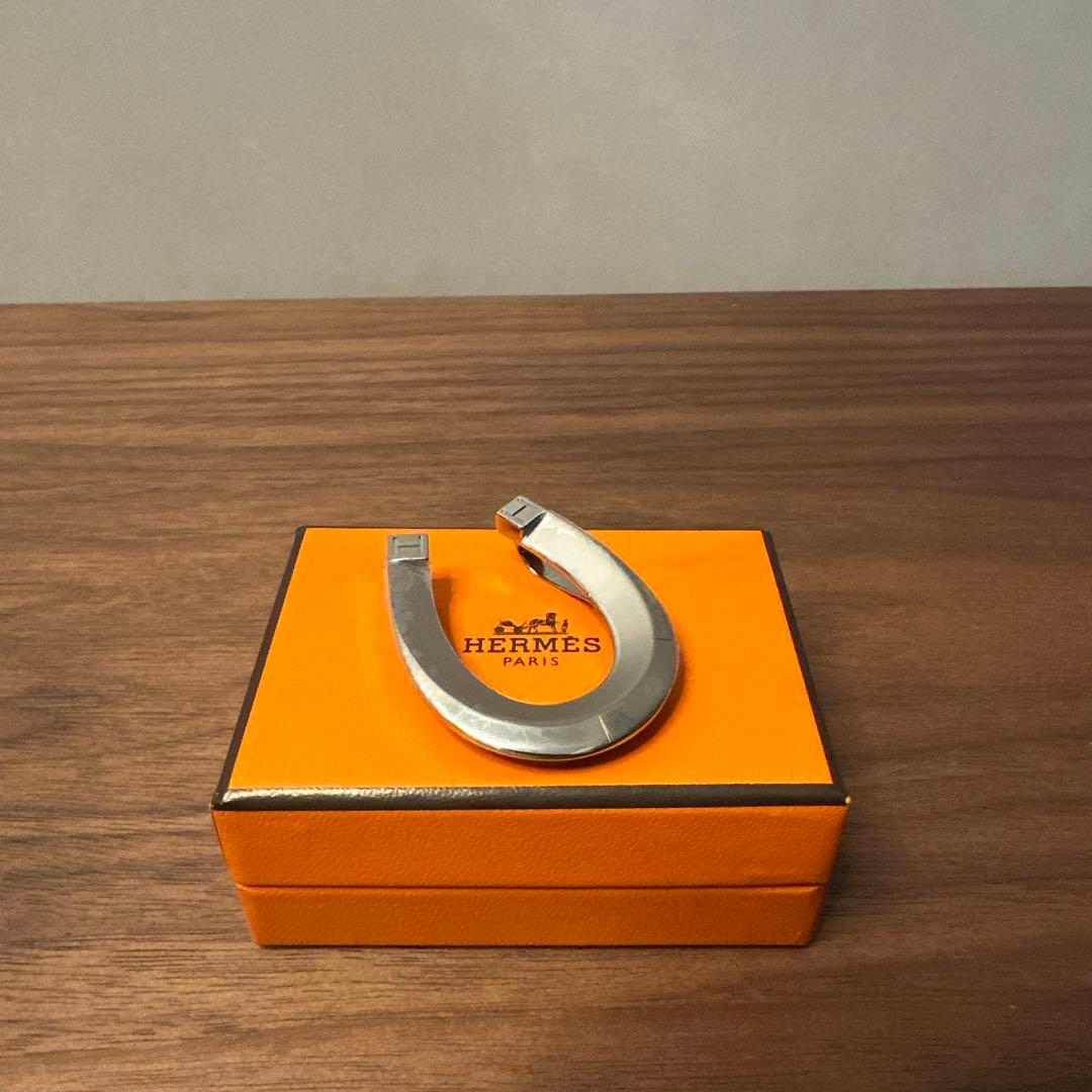 【美品】HERMES ステンレススチール マネークリップ