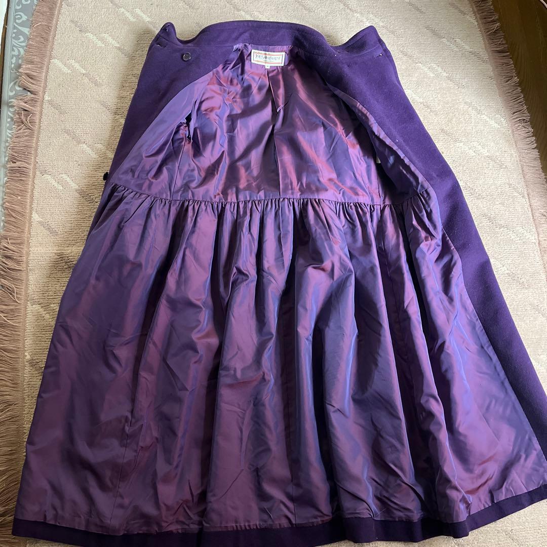 【希少 美品】サンローラン ヴィンテージ ドレスコート 80s〜90s 紫